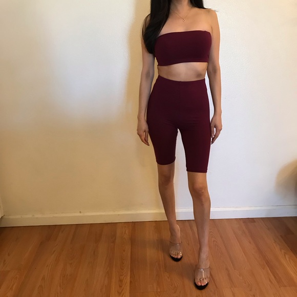 Kim Burgundy Bike Short & Tube Set - Picture 2 of 8